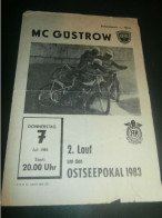 Speedway Güstrow 07.07.1983 , Ostseepokal , Programmheft , Programm , Rennprogramm !!! - Motos