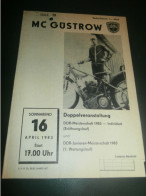 Speedway Güstrow 16.04.1983 , DDR Meisterschaft , Programmheft , Programm , Rennprogramm !!! - Motorräder