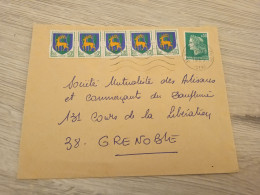 Très Belle Combinaison Du1611 Marianne De Cheffer Avec Le Blason De Guéret, Au Tarif Du 13/01/1969 Pour 0,40 Fr - 1967-1970 Marianna Di Cheffer