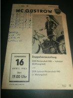Speedway Güstrow 16.04.1983 , DDR Meisterschaft , Programmheft , Programm , Rennprogramm !!! - Motorräder