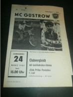 Speedway Güstrow 24.03.1984 , Zlata Prilba Pardubice , Programmheft , Programm , Rennprogramm !!! - Moto