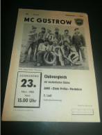 Speedway Güstrow 23.03.1985 , Zlata Prilba Pardubice , Programmheft , Programm , Rennprogramm !!! - Motorfietsen