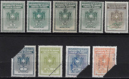 GREECE, 8 FISCAL STAMPS "KINHTON", REVENUE. - Fiscale Zegels