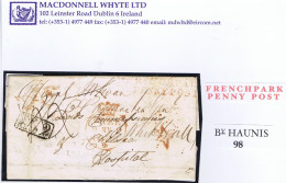 Ireland Official Free Mayo Roscommon 1836 Letter To EIC London BYHAUNIS/98 Mileage And FRENCHPARK PENNY POST - Voorfilatelie