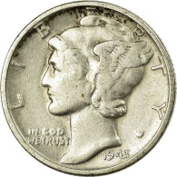 Monnaie, États-Unis, Mercury Dime, Dime, 1943, U.S. Mint, Philadelphie, TB+ - 1916-1945: Mercury (kwik)