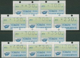 Türkei ATM 1987 Postemblem Satz 10 Werte ATM 1.2 S2 Postfrisch - Automatenmarken