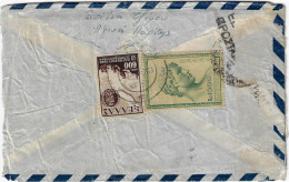 GREECE 23-11-1950 AIR COVER AGIA/LARISSA TO ITALIA. EXCHANGE CONTROL. - Storia Postale