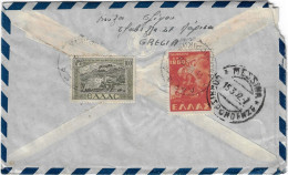 GREECE 1952 AIR COVER LARISSA TO MESSINA/ITALY. - Lettres & Documents