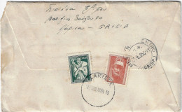 GREECE 1954 AIR COVER LARISSA TO MESSINA/ITALY. - Covers & Documents