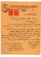 1926. KINGDOM OF SHS,SERBIA,BELGRADE,ORIJENT TRADING CO.LETTERHEAD,2 STATE REVENUE STAMPS - Lettres & Documents