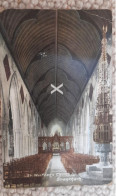 GRANTHAM ST WULFRANS CHURCH INTERIOR OLD COLOUR POSTCARD LINCOLNSHIRE - Autres & Non Classés