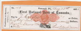 United States Old Check Cheques - Cheques & Traveler's Cheques
