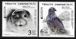 TURQUIA /TURKEY /TÜRKEI / TURQUIE  -EUROPA 2021 -ENDANGERED NATIONAL WILDLIFE"-  SERIE De 2 V.- N - 2021