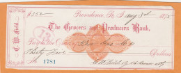 United States Old Check Cheques - Chèques & Chèques De Voyage