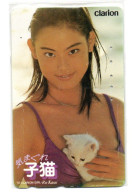 TELECARTE JAPON CLARION FEMME CHATON RIE KASAI - Publicidad