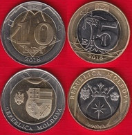 Moldova Set Of 2 Coins: 5 - 10 Lei 2018 BiMetallic UNC - Moldawien (Moldau)