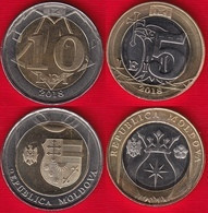 Moldova Set Of 2 Coins: 5 - 10 Lei 2018 BiMetallic UNC - Moldova