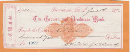 United States Old Check Cheques - Chèques & Chèques De Voyage