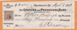 United States Old Check Cheques - Chèques & Chèques De Voyage