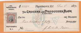 United States Old Check Cheques - Chèques & Chèques De Voyage