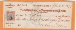 United States Old Check Cheques - Chèques & Chèques De Voyage