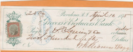 United States Old Check Cheques - Chèques & Chèques De Voyage