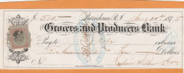 United States Old Check Cheques - Schecks  Und Reiseschecks