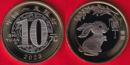 China 10 Yuan 2023 "Year Of The Rabbit" BiMetallic UNC - Chine