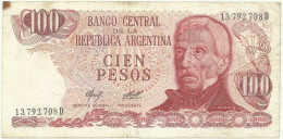 Argentina - 100 Pesos - ND ( 1976 - 1978 ) - Pick 302.a - Serie D - Sign. Titles C - General San Martin - Argentine