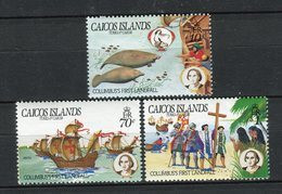 Colon. Caicos 1984. Yvert 44-46 ** MNH. - Christoffel Columbus