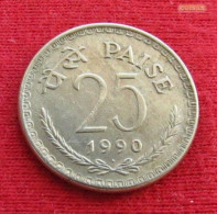 India 25 Paise 1990 B KM# 49.5 *V2T Bombay Mint Inde Indien Indies Indes - Inde