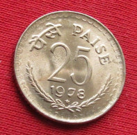 India 25 Paise 1978 H KM# 49.1 Lt 803 *V2T Hyderabad Mint  Inde Indien Indies Paisa - Inde