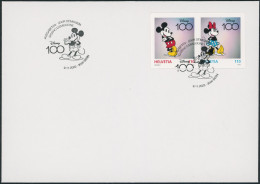 Suisse - 2023 - Disney - Blockausschnitt - Zwischensteg - Ersttagsbrief FDC ET - Spezialbogen - Cartas & Documentos