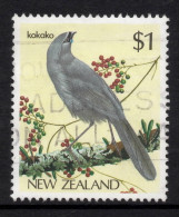 NEW ZEALAND 1985 / 89  BIRDS $1.00 KOKAKO  STAMP VFU - Used Stamps