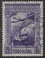 Portuguese India – 1938 Império Colonial Airmail 2 1/2 Tangas Used Stamp - India Portoghese