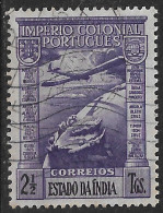 Portuguese India – 1938 Império Colonial Airmail 2 1/2 Tangas Used Stamp - India Portoghese