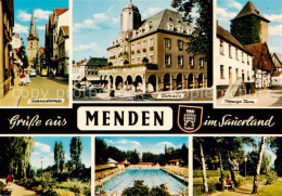 73835558 Menden Sauerland Bahnhofstrasse Rathaus Freibad Poenige Turm Park Mende - Menden