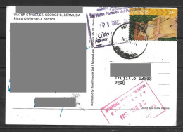 Bermuda Card Recent Stamp Sent To Peru - Bermudes