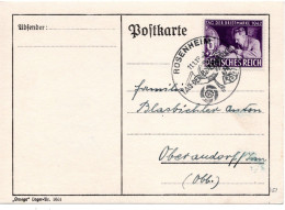 61967 - Deutsches Reich - 1942 - 6Pfg Tag Der Briefmarke EF A Kte SoStpl ROSENHEIM - TAG DER BRIEFMARKE -> Oberaudorf - Briefe U. Dokumente