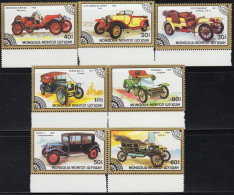 MG1142 Mongolia 1986 Various Vintage Cars, Vintage Cars 7V MNH - Mongolie