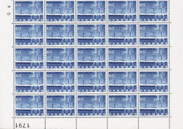 1962. DANMARK. SELANDIA 60 ØRE In 25-block Never Hinged With Margin Number 1791.  (Michel 406x) - JF540763 - Cartas & Documentos