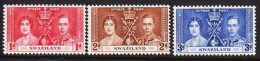 1937. SWAZILAND. Georg VI & Elisabeth. Complete Set Hinged. (MICHEL 24-26) - JF540766 - Swaziland (...-1967)