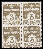 1913. Numeral. 3 Øre Grey. Perf. 14x14½. Fine4-block With 2 Stamps Never Hinged And 2 Stamps ... (Michel 79a) - JF541075 - Ongebruikt