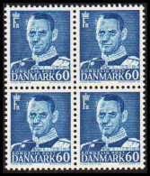 1953. DANMARK. Frederik IX 60 øre In Never Hinged 4-block.  (Michel 336) - JF541103 - Covers & Documents