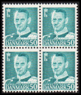 1953. DANMARK. Frederik IX 50 øre In Never Hinged 4-block.  (Michel 335) - JF541104 - Covers & Documents