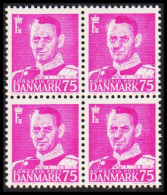 1950. DANMARK. Frederik IX 75 øre In Never Hinged 4-block.  (Michel 318) - JF541119 - Lettres & Documents