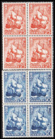 1951. DANMARK. SØOFFICERSKOLEN Complete Set In Never Hinged 4-block.  (Michel 317) - JF541120 - Storia Postale