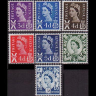 GB REGION-SCOT 1967 - Scott# 7-13 Queen Mixed Set Of 7 LH - Escocia