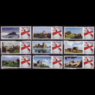 GB REGION-ENGLAND 2009 - #21 Flag W/Castle Labs Set Of 9 MNH - Inglaterra