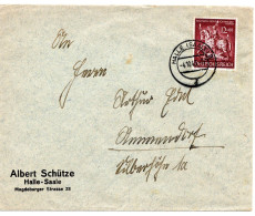 61972 - Deutsches Reich - 1943 - 12Pfg Goldschmiedekunst EF A Bf HALLE -> Ammendorf - Lettres & Documents